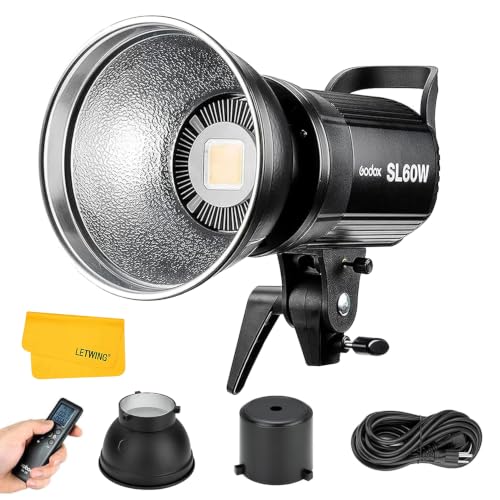 Image of Godox SL-60W SL60W Daylight Led Video Light, 5600K Bright Studio Led Light, CRI95+Qa>90,Wirelessly Adjust Brightness,Bowens Mount LED Continuous Light for Video Recording Wedding Outdoor Photography