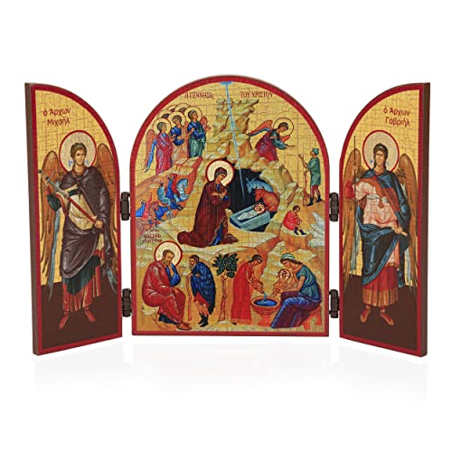 NKlaus Geburt Jesu Christi Weihnachten/Rozhdestvo Triptychon Holz...