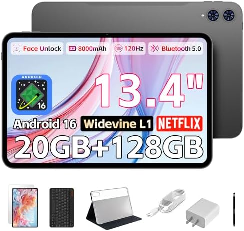 TECLAST 13.4" Android Tablet with Keyboard, 4G LTE, Large Screen ...