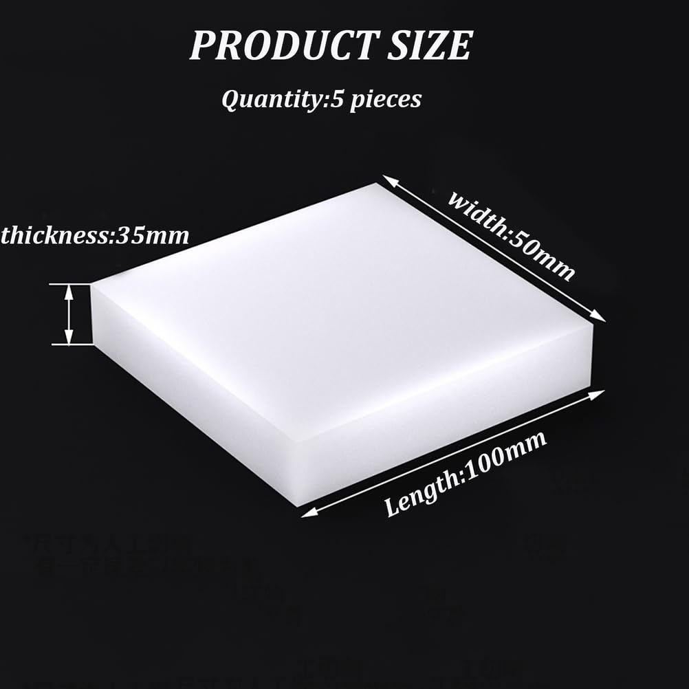 Foglio In Silicone Antivibrazione, Cuscinetto In Gomma Bianca Da 50Mm×100Mm, Sigillatura Antiscivolo Spessa 12Mm-50Mm for Mobili, Elettronica, Progetti Fai Te 5 Pezzi