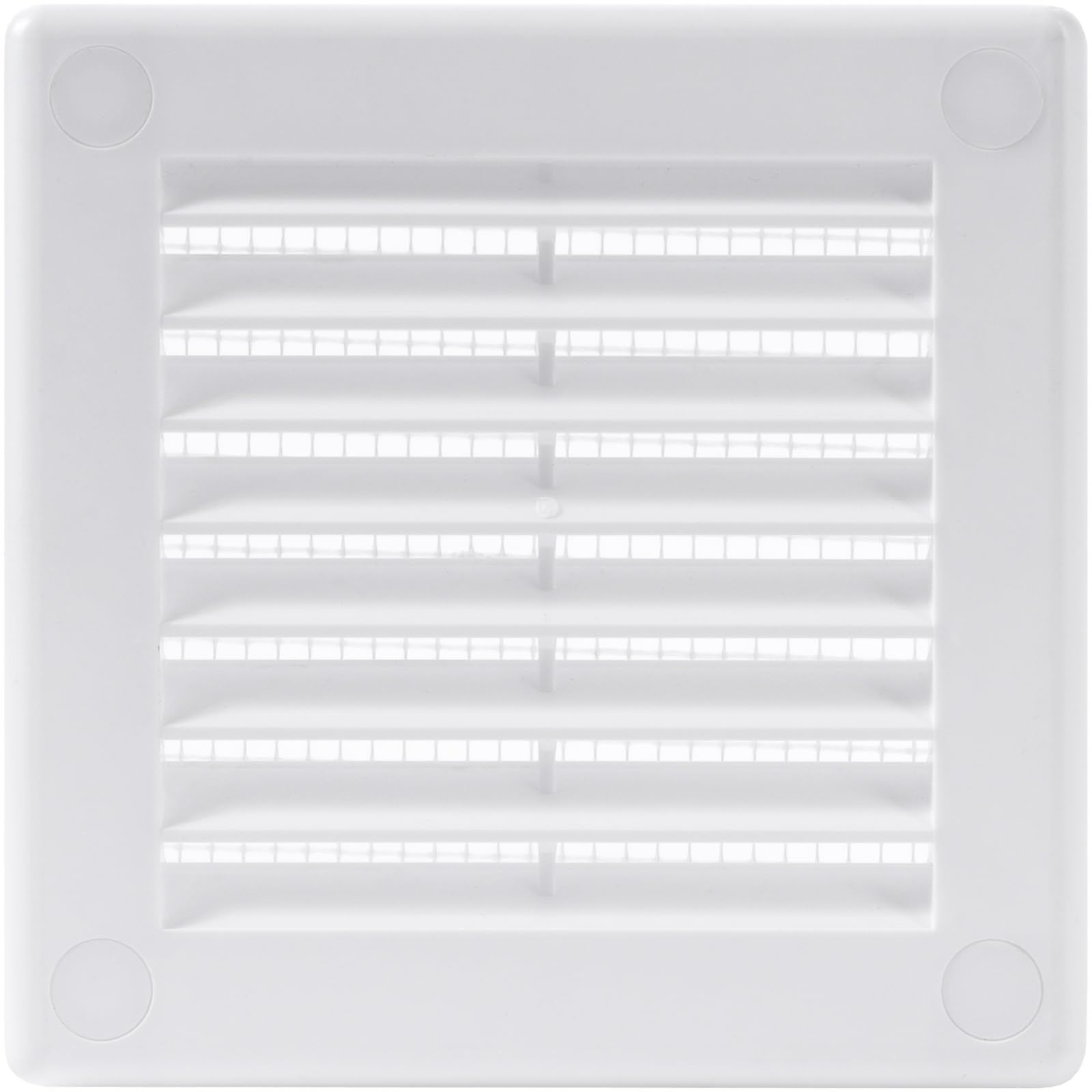 ECOPRO VENT 100x100mm (4 Inch) White Square Air Vent Cover - Plastic Air Vent Grille with Insect Mesh Screen - External Wall Ventilation Cover for HVAC Ducts, Ceiling or Wall Vents - Indoor Outdoor — image 1