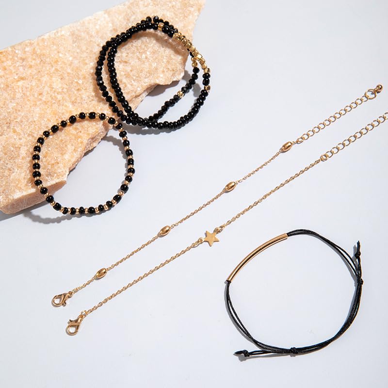 Bohemian Beaded Star Charm Bracelet Set Bohemia Stackable Layered Bracelets Adjustable Elastic Handmade Colorful Rice Bead Chain Bracelet Summer Beach Accessories Jewelry3