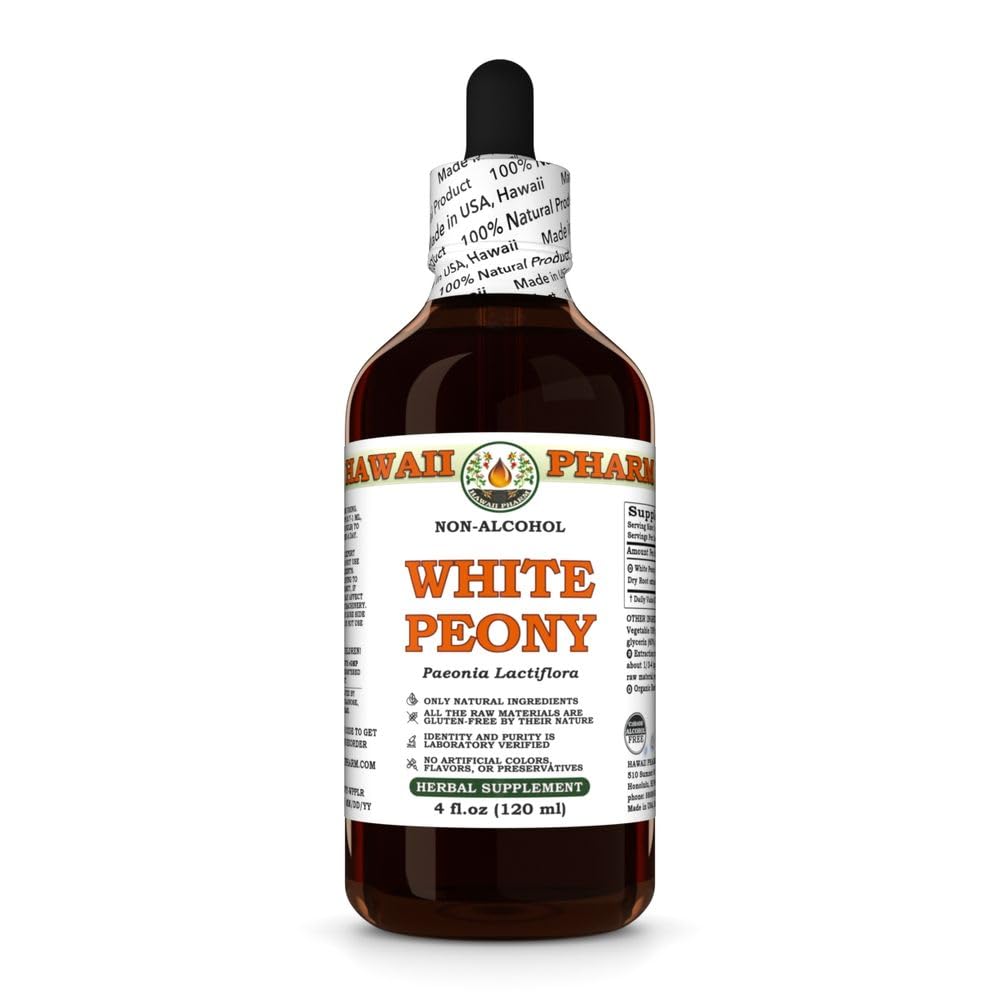 Hawaii Pharm White Peony Root Alcohol-Free Extract, 4 fl oz 4 Fl Oz (Pack of 1)