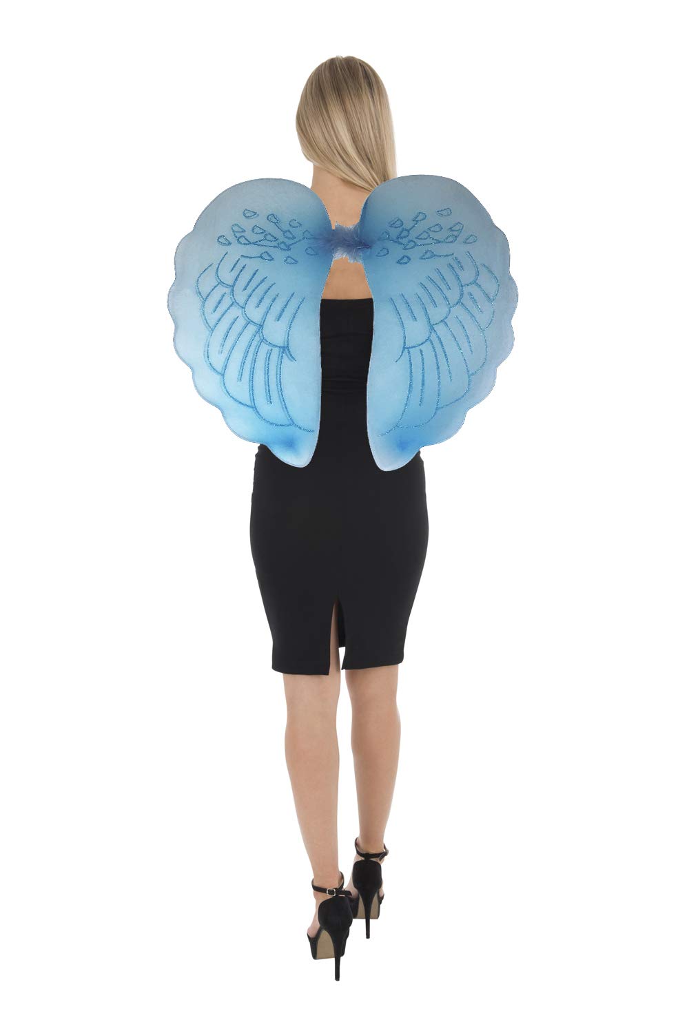 Zac's Alter Ego Girls Turquoise Fancy Dress Large Angel Mesh Wings