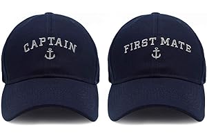 Captain Hat & First Mate: Matching Skipper Boating Baseball Caps