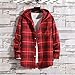 Flannel Hoodies for Men Mens Flannel Hoodie Shirts Big and Tall Casual Lightweight Long Sleeve Button Down Plaid Hooded Jackets Checkered Shacket
