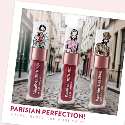 Image of Vaseline Emily in Paris Berry Bisous Lip Oil | Intense Gloss | 24H Moisturisation | 4 g
