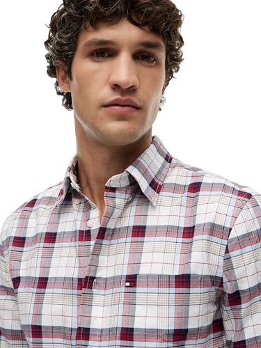Image of Tommy Hilfiger Men's Long Sleeve Oxford Shirts in Regular Fit, Men's Button Down Shirts, Also Available in Big and Tall