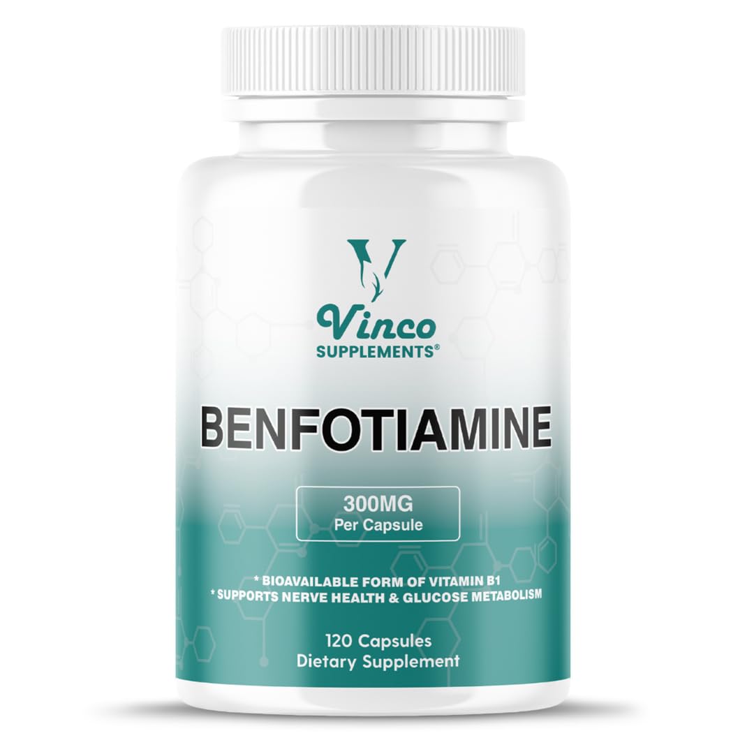 Vinco Benfotiamine 300mg Vitamin B1, 120 Vegan Capsules