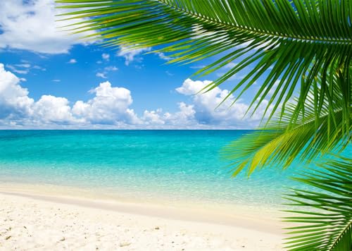 Cadre plage sable blanc et turquoise pour capturer l'esprit de l'été