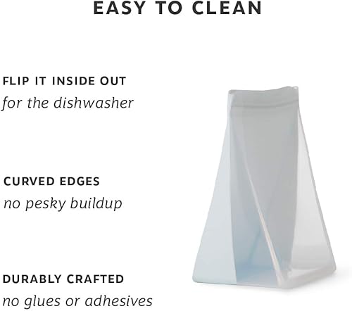 Vista 76 de W&P Porter Bolsa de almacenamiento reutilizable de silicona, sándwich (36 onzas de pie), pizarra, recipiente de almacenamiento de alimentos, apto