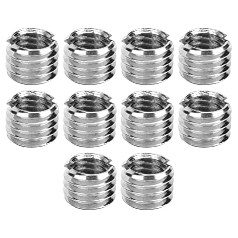 10Pcs Thread Inserts Hardware Fastener Inner M6*1.0 Outer M8*1.25 Length 6MM Male Female Reducing Nut Stainless Steel Hardware Repair Tool Cover