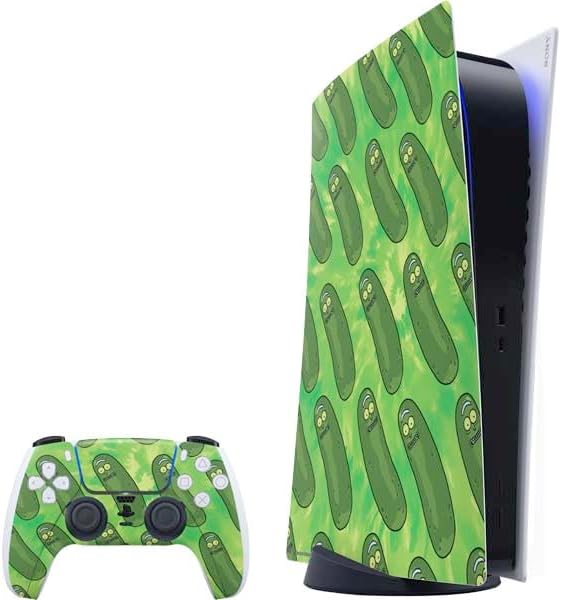 Skinit Decal Gaming Skin Compatible with PS5 Bundle - Officially Licensed Adult Swim Rick and Morty Portal Travel Design