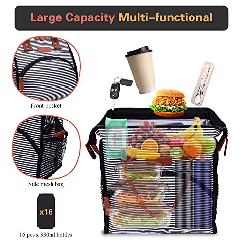 ZATOGOO Insulated Lunch Bags for Women 17L Insulated Lunch Tote Bags Reusable Cooler Bag Waterproof Leakproof Portable Lunch Box with Shoulder Strap for Office Work Beach - Image 2