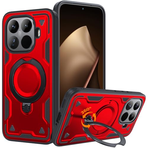 MNYWDSQ �Ή� Xiaomi 15T Pro �p�� �P�[�X �ϏՌ� �ČRMIL�K�i �X�^���h�t�� Magnetic�Ή� ���C�����X�[�d�\ TPU+PC �u���b�N �� D637-xm15tp-02