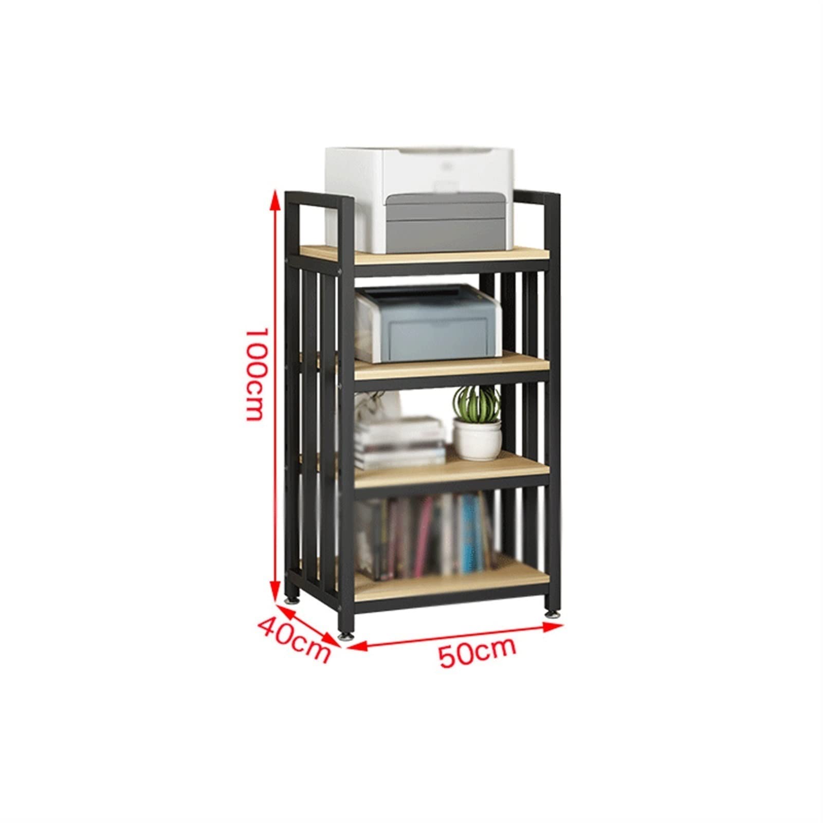 Porta Stampante Staffa for Stampante Scaffale for for impieghi gravosi da Pavimento a soffitto a 4 Strati for File Verticale for fax Parete for Ufficio Accessori Scrivania(A)
