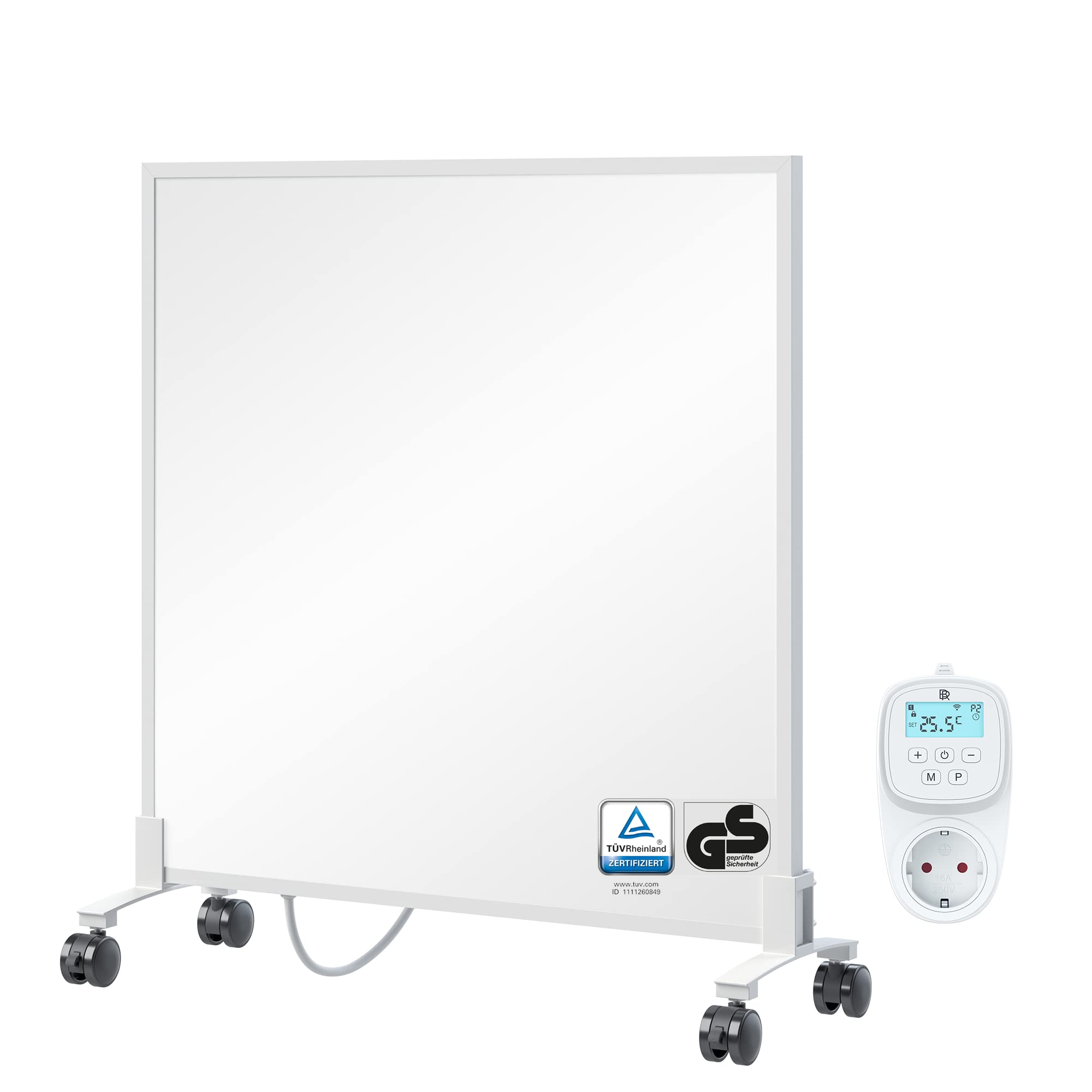 BR Bringer Quadro Riscaldante A Infrarossi - Stampa UV Santorini - 100x60x1,8 Cm - Con Termostato E Telecomando (BRTW)