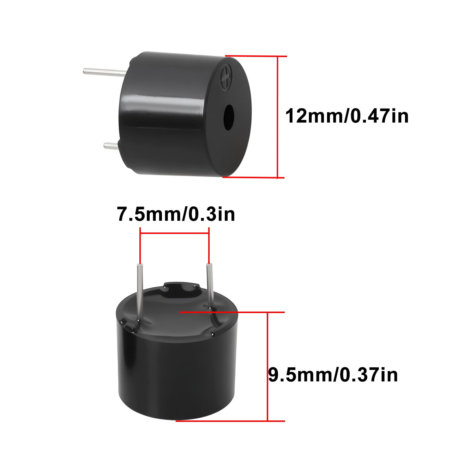 EMSea 20pcs Electronic Active Buzzer 15.5x12mm 9V/12V Suitable for Computers Printers and other Alectronic Components - Image 4