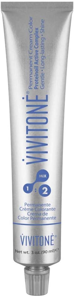 Permanent Cream Color (4A Ash Brown) 3oz. - 100% Grey Coverage, Long Lasting Shine, Made in Italy.