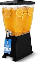 GRAXON 3 Gallon Slim Drink Dispenser for Parties - BPA-Free Acrylic Beverage Dispenser with No-Drip Spout & Stable Base