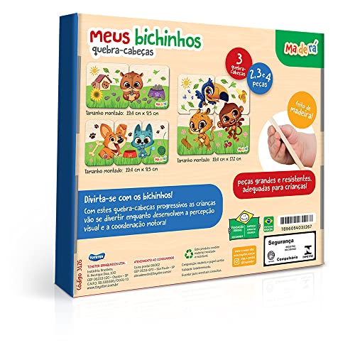 Meus Bichinhos - Quebra-Cabeça - 2, 3 e 4 Peças - Toyster Brinquedos