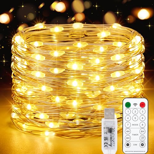 Vacoulery LED Guirnaldas, 150 LED 15M USB Luces de Hadas, 8 Modos Con Mando Timer Para Decoración Bodas Fiesta de Navidad