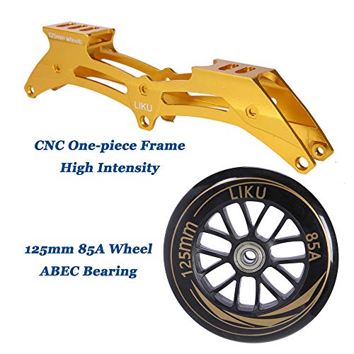 Liku Performance 125 3Wd Speed Inline Skates Unisex (Black&Gold, Men 11/Women 12) #TOP3