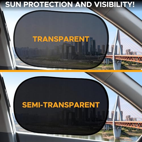 Image of EcoNour Car Window Shades for Baby (4 Pack) | Protects Baby from Window Sun & Heat | Sun Shade Side Windows for Kids | Automotive Sun Protection from UV | Child Safety Accessories | Medium - 20 inchx12 inch
