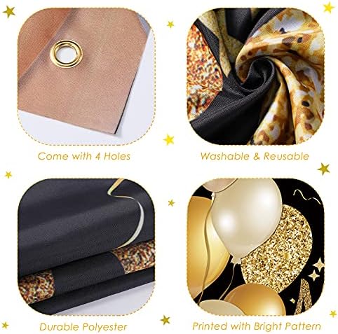 We Will Miss You Banner Party Decorations Extra Large Black Gold Going Away Party Backdrop Supplies for Retirement Farewell Veteran Anniversary Graduation Office Work Party Decorations (Black Gold)