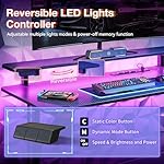 MOTPK 39 Inch Small Gaming Desk with LED Lights, Computer Desk Gaming Table with Monitor Shelf, Gamer Desk with Carbon Fiber Texture, Kids Boys Desk Gift for Men - Image 5