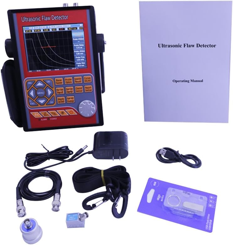 New GR680 Portable Ultrasonic Flaw Detector Defect Inspection Tester 0 to 15000 mm NDT Digital Flaw Meter 4MHz φ10mm Probe BNC Interface