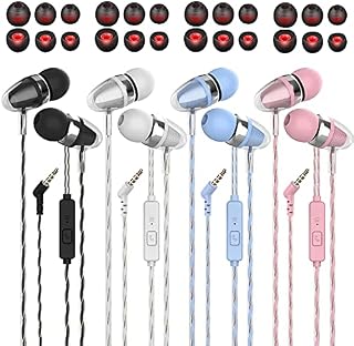 4pack earphones Color Headphones Heavy bass Earphone in Ear Headphones Headphones with Microphone Mobile Phone Earphone Wired Earphone 3.5mm Headphones