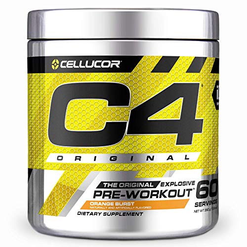 Cellucor C4 Original Pre Workout Powder Energy Drink w/ Creatine, Nitric Oxide & Beta Alanine, Orange Burst, 60 Servings