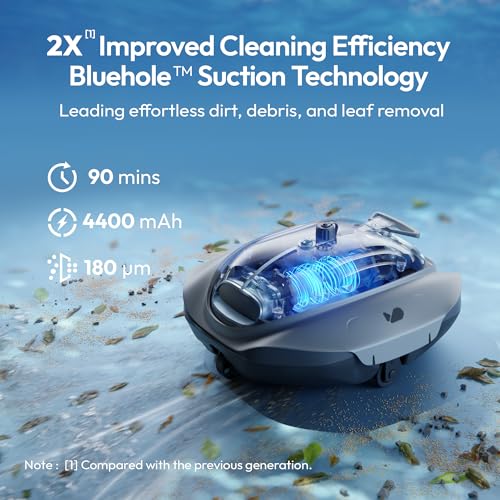 Bubot 300P Cordless Pool Vacuum, Robotic Pool Cleaner with Industry Leading Suction Power, DirtLock Tech 2.0, Auto Parking, Double Filtering for Above-Ground Flat Pools up to 850 Sq.Ft. Space Gray by BUBLUE - Used condition - Image 2