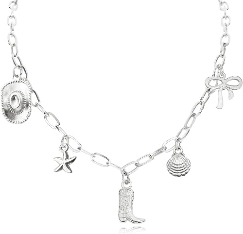 Gold Charm Necklace for Women Boho Necklaces Western Outfits Cowgirl Accessories