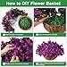 Homsunny Artificial Faux Flowers Hanging Basket for Spring Ourdoor Decor, Fake Flower Silk Bougainvillea Plants UV Resistant Look Real for Outside Porch Patio Balcony Decoration (7 Bundles)