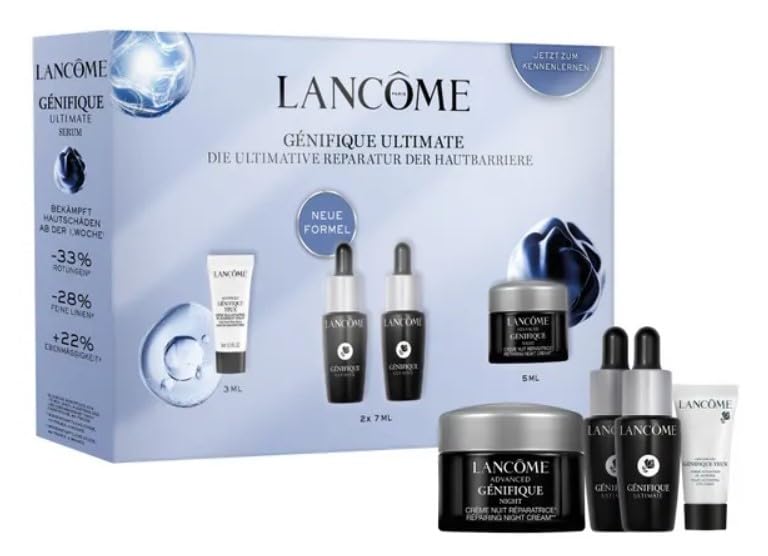 Lancôme - Génifique Ultimate Set - Advanced Génifique Night Cream 5 ml + Advanced Génifique Yeux 3 ml + 2 sérum Génifique Ultimate de 7 ml
