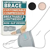 Vive Arch Support Brace (Pair) - Plantar Fasciitis Gel Strap for Men, Woman - Orthotic Compression Support Wrap Aids Foot Pain, High Arches, Flat Feet, Heel Fatigue - Insert for Under Socks and Shoes
