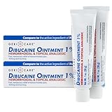 GeriCare Dibucaine Hemorroid Ointment 1% Pain-Relief Hemorrhoid Cream |Hemorroidal & Topical Analgesic| Quick Relief from Burning & Itching | Fast-Acting External Hemorrhoid Treatment 1oz (2 Pack)