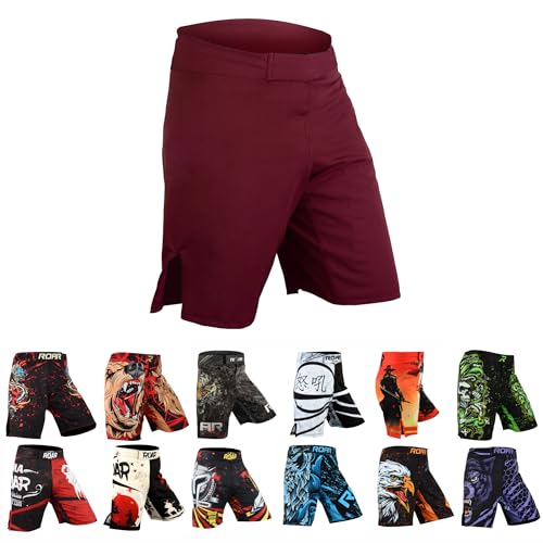ROAR-INT MMA Fight Shorts Burgundy Large