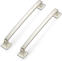 Vista 13 de Ravinte Paquete de 30 tiradores de arco sólidos de 3 pulgadas cuadrados, manijas de gabinete de cocina, tiradores de níquel cepillado plateado