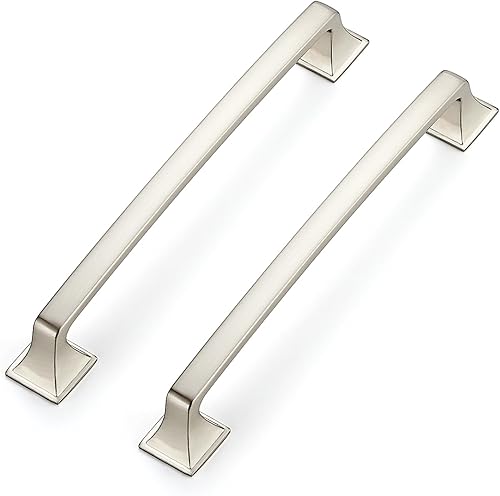 Miniatura 13 de Ravinte Paquete de 30 tiradores de arco sólidos de 3 pulgadas cuadrados, manijas de gabinete de cocina, tiradores de níquel cepillado plateado