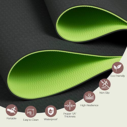 image for YXwin Yoga Mat, Classic 1/4 Inch Thick, Non Slip Pro Yoga Mat, Eco Fri