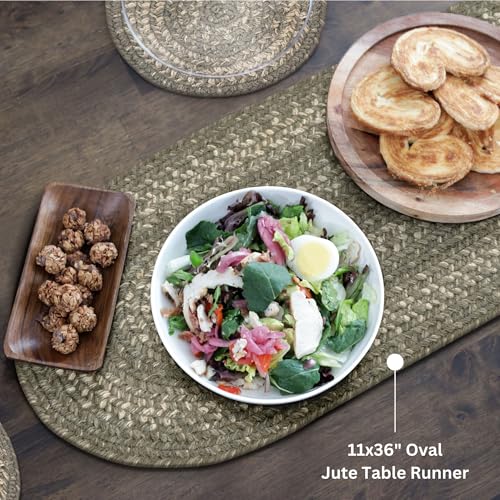 Homespice 571854 Grey Cloud Oval Table Runner thumb #3