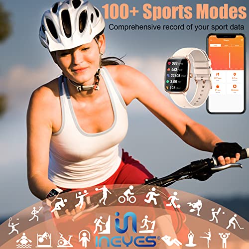 Smart Watch Gift For Women, 1.9" Full Touch Screen Smartwatch With Text And Call For Android Ios Phones, Fitness Tracker Watches With Heart Rate Sleep Monitor, Pedometer, 100+ Sport Modes(Gold & Pink) #TOP4