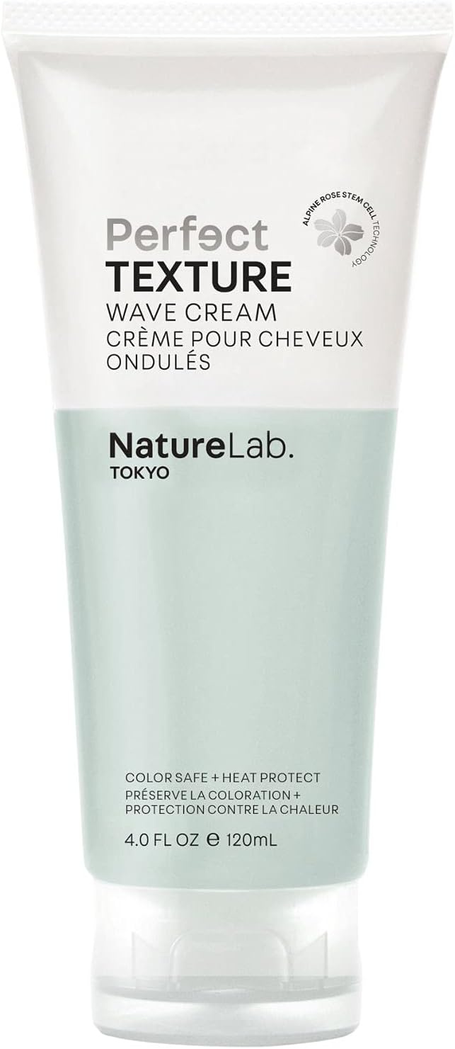 NatureLab.TOKYO Perfect Texture Wave Cream: Heat and Color Protection, Conditioning Hair Cream to Define Natural Waves and Control Frizz I 4 FL OZ / 120ml