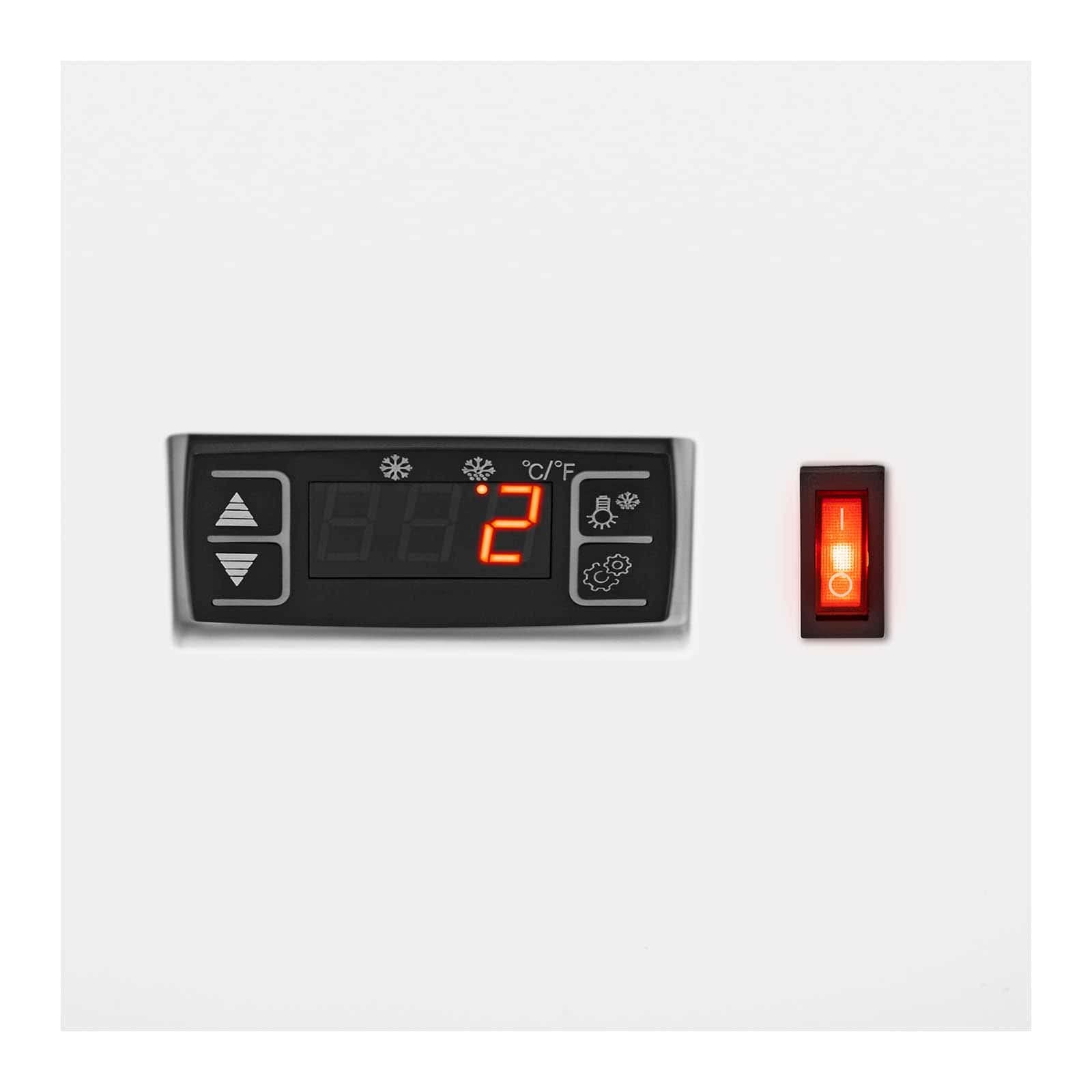 Royal Catering Vetrina Refrigerata da Banco RCCC-78-WT (78 L, 4 livelli, bianco, chiudibile a chiave)