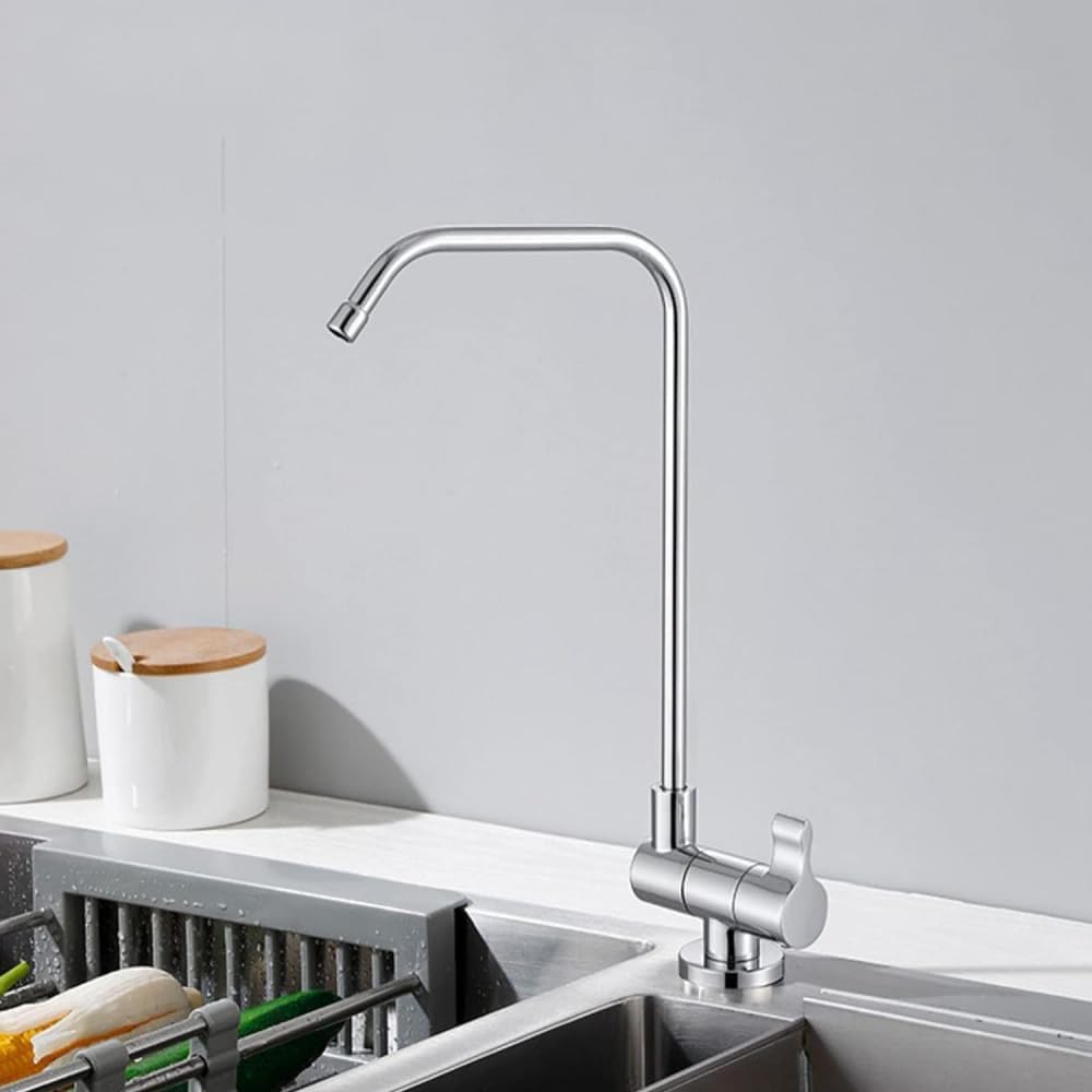 Kitchen Faucets Water Filter Faucet with 360° Rotation Folding Reverse Osmosis Utility Sink Faucet,Chrome-Black(Chrome)