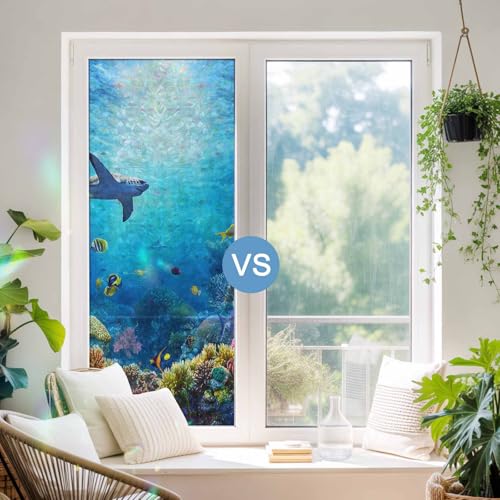 Película decorativa adhesiva para ventana 19.6''x39.3'' miniatura 4