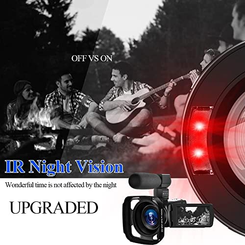 Video Camera Camcorder 4K Digital Youtube Vlogging Camera, 60Fps 48Mp 18X Digital Zoom Camcorder 3 In Touch Screen Camcorder With Microphone Handhold Stabilizer. #TOP5